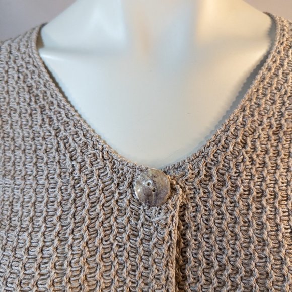 Peruvian Connection Small Cardigan Beige Knit Button Front Long Sleeve Sweater - Picture 10 of 10